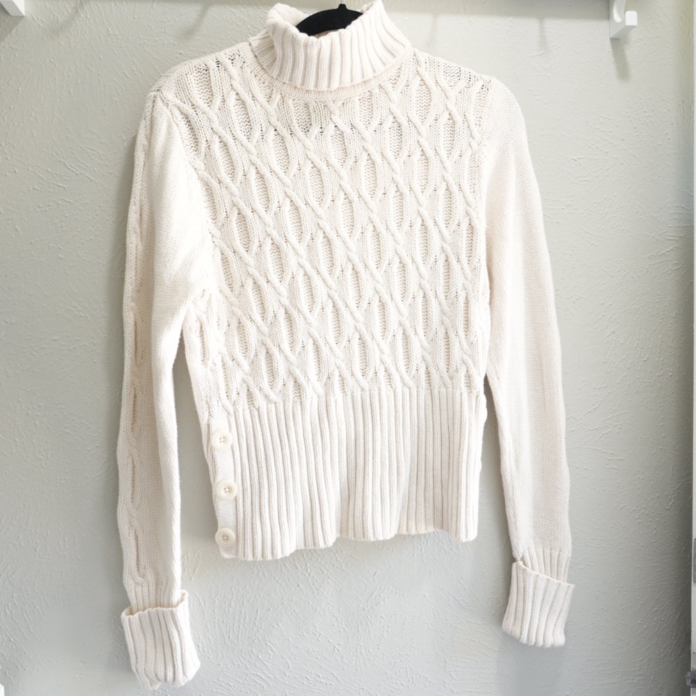 Apt 9 Cable Knit Turtleneck Sweater - Cream